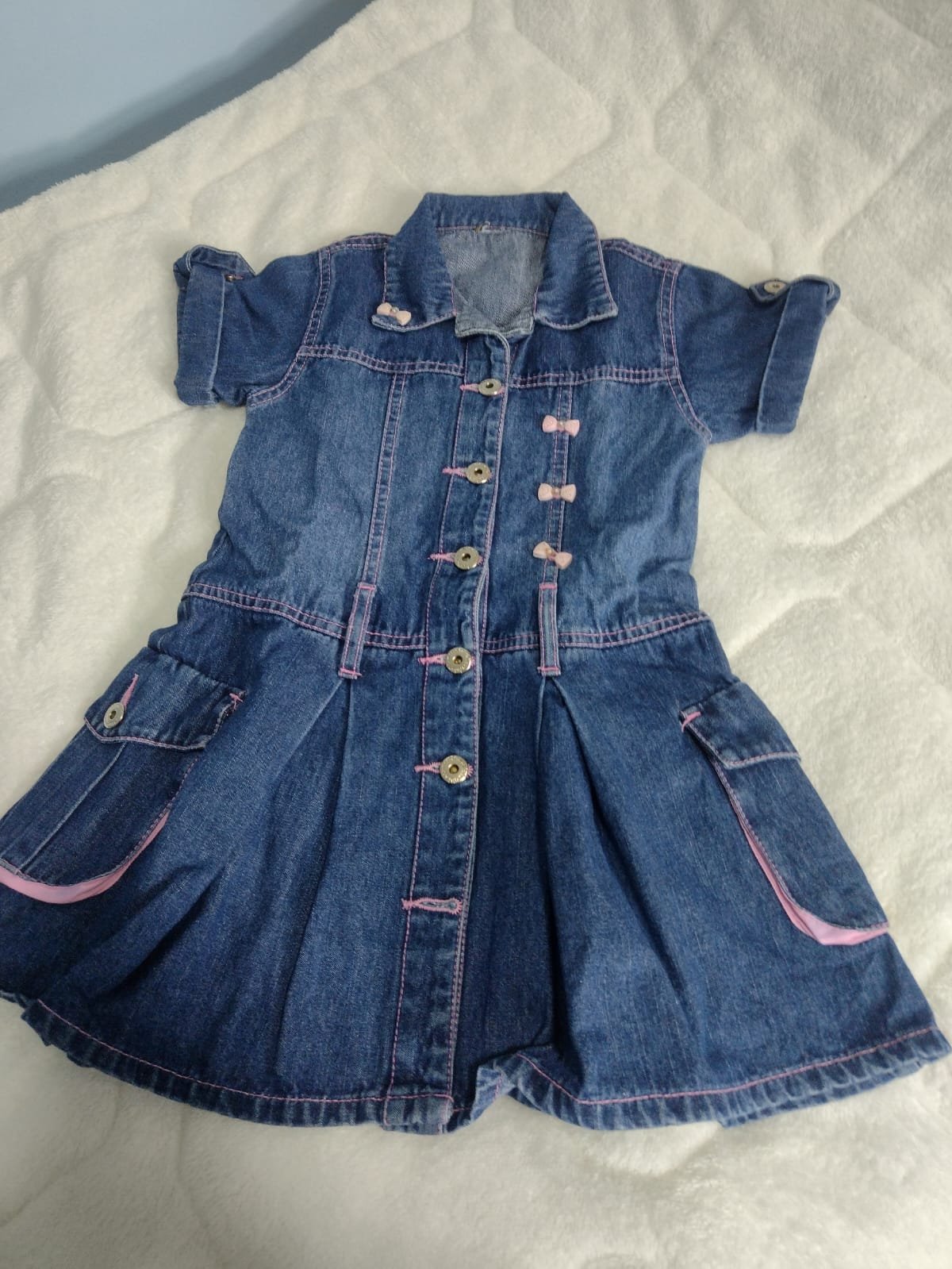 Vestido Jeans laços tamanho 6